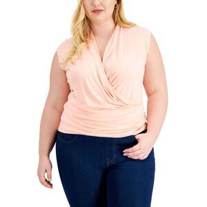 INC International Concepts Plus Size Sleeveless Surplice Top